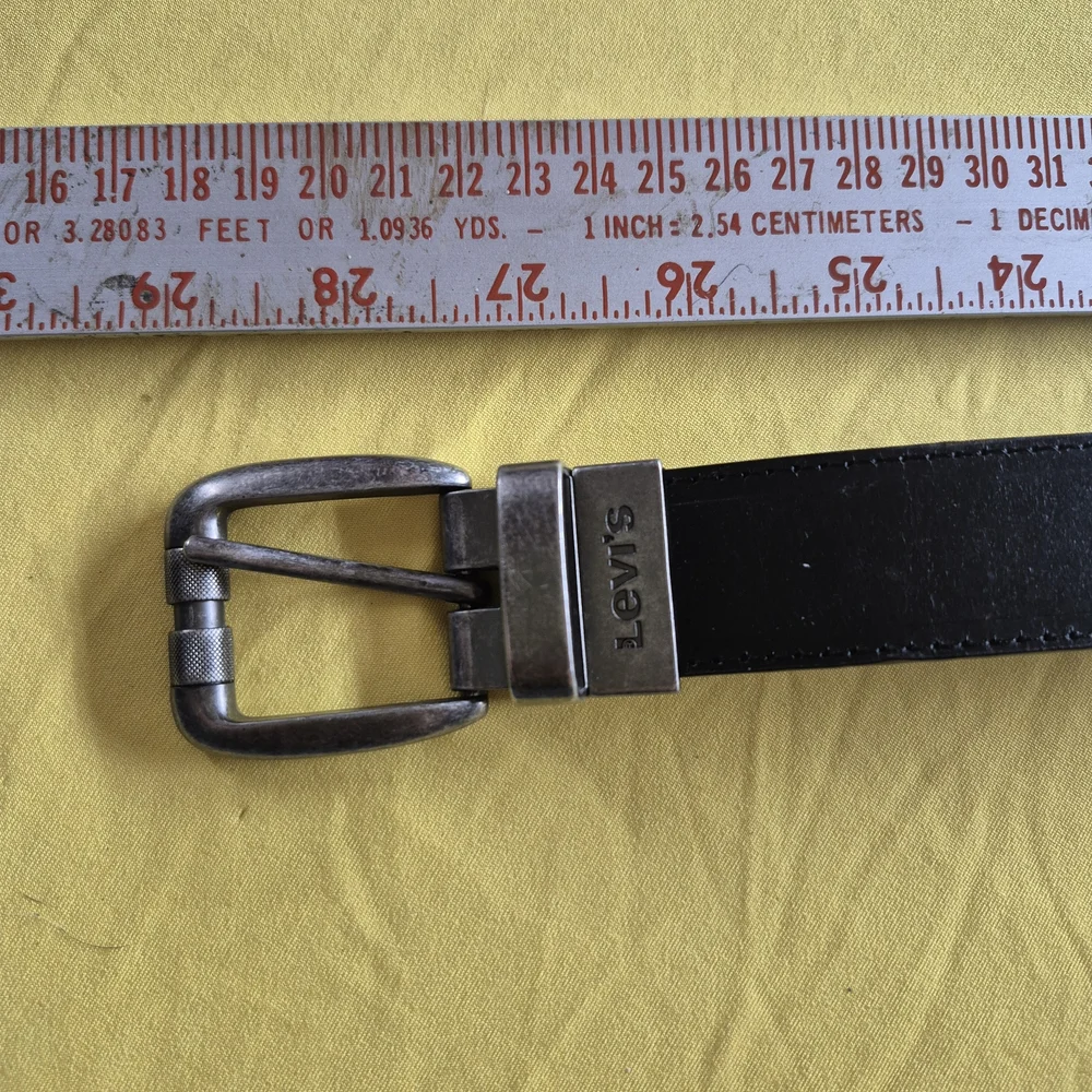 Levi's Black Leather Belt with Metal Buckle